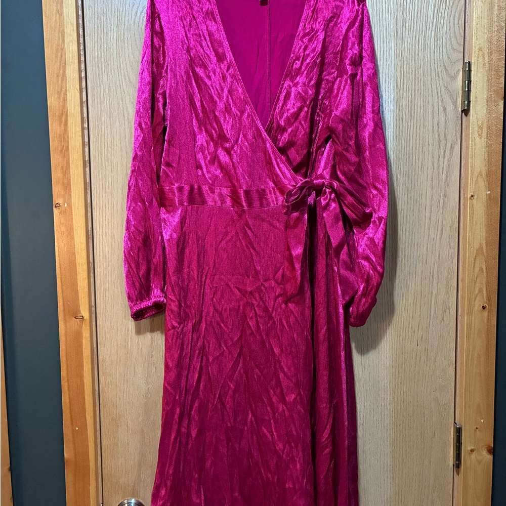 Nine West Hot Pink Wrap Dress